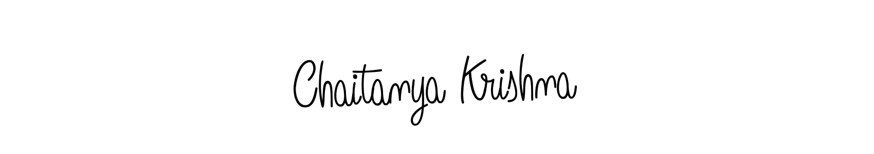 You should practise on your own different ways (Angelique-Rose-font-FFP) to write your name (Chaitanya Krishna) in signature. don't let someone else do it for you. Chaitanya Krishna signature style 5 images and pictures png