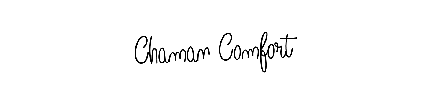 Make a beautiful signature design for name Chaman Comfort. With this signature (Angelique-Rose-font-FFP) style, you can create a handwritten signature for free. Chaman Comfort signature style 5 images and pictures png