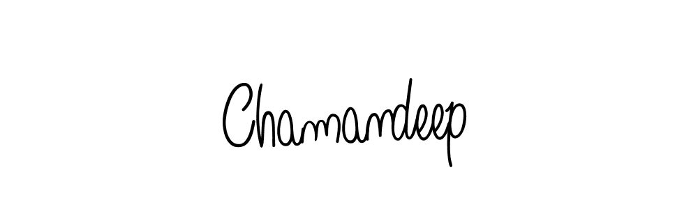 Use a signature maker to create a handwritten signature online. With this signature software, you can design (Angelique-Rose-font-FFP) your own signature for name Chamandeep. Chamandeep signature style 5 images and pictures png