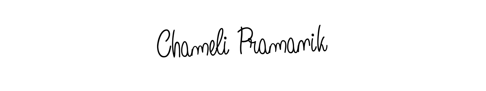 Chameli Pramanik stylish signature style. Best Handwritten Sign (Angelique-Rose-font-FFP) for my name. Handwritten Signature Collection Ideas for my name Chameli Pramanik. Chameli Pramanik signature style 5 images and pictures png