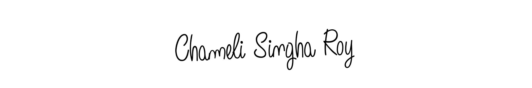 Make a beautiful signature design for name Chameli Singha Roy. With this signature (Angelique-Rose-font-FFP) style, you can create a handwritten signature for free. Chameli Singha Roy signature style 5 images and pictures png