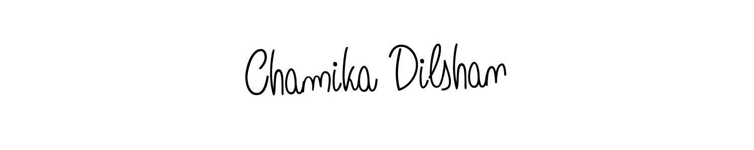 You should practise on your own different ways (Angelique-Rose-font-FFP) to write your name (Chamika Dilshan) in signature. don't let someone else do it for you. Chamika Dilshan signature style 5 images and pictures png