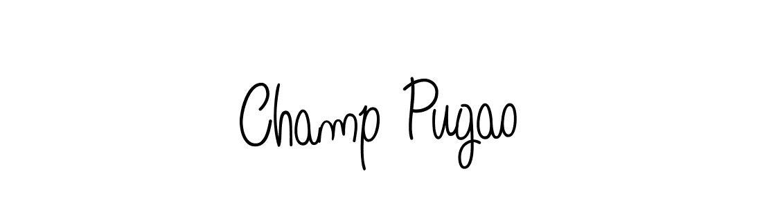 Also we have Champ Pugao name is the best signature style. Create professional handwritten signature collection using Angelique-Rose-font-FFP autograph style. Champ Pugao signature style 5 images and pictures png