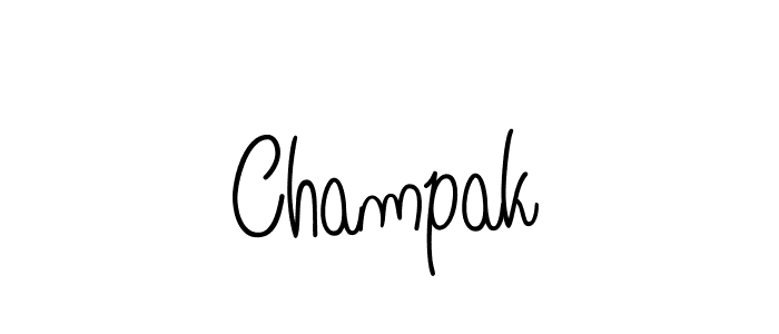 The best way (Angelique-Rose-font-FFP) to make a short signature is to pick only two or three words in your name. The name Champak include a total of six letters. For converting this name. Champak signature style 5 images and pictures png