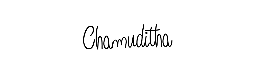 How to make Chamuditha name signature. Use Angelique-Rose-font-FFP style for creating short signs online. This is the latest handwritten sign. Chamuditha signature style 5 images and pictures png