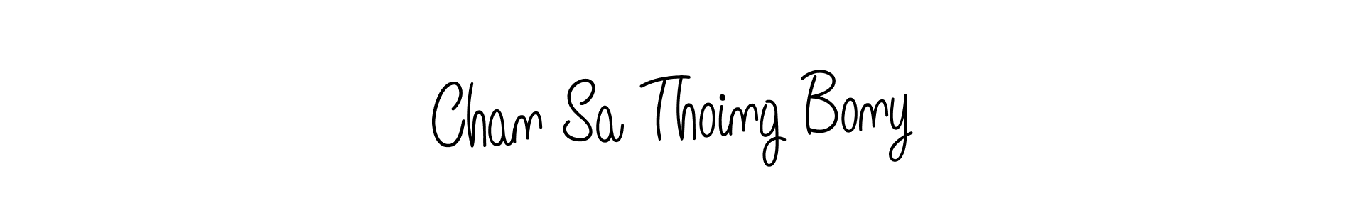 Design your own signature with our free online signature maker. With this signature software, you can create a handwritten (Angelique-Rose-font-FFP) signature for name Chan Sa Thoing Bony. Chan Sa Thoing Bony signature style 5 images and pictures png