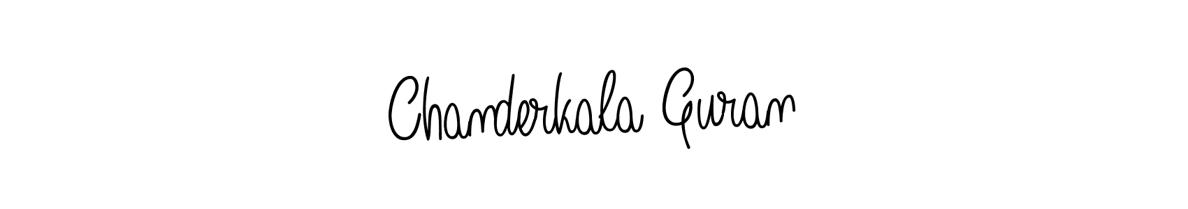 Create a beautiful signature design for name Chanderkala Guran. With this signature (Angelique-Rose-font-FFP) fonts, you can make a handwritten signature for free. Chanderkala Guran signature style 5 images and pictures png