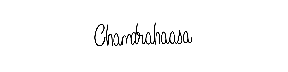 Make a beautiful signature design for name Chandrahaasa. With this signature (Angelique-Rose-font-FFP) style, you can create a handwritten signature for free. Chandrahaasa signature style 5 images and pictures png