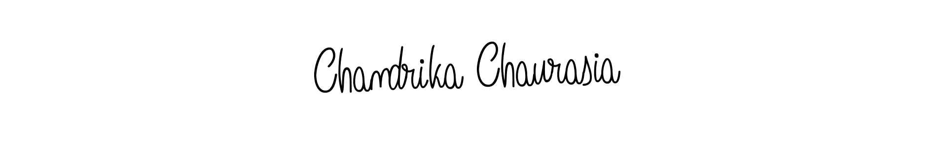 You should practise on your own different ways (Angelique-Rose-font-FFP) to write your name (Chandrika Chaurasia) in signature. don't let someone else do it for you. Chandrika Chaurasia signature style 5 images and pictures png