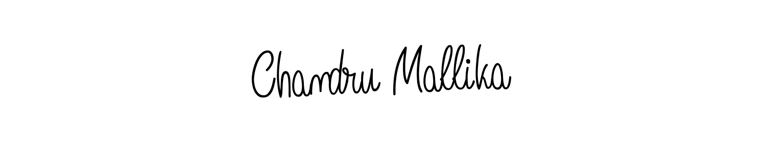 How to make Chandru Mallika name signature. Use Angelique-Rose-font-FFP style for creating short signs online. This is the latest handwritten sign. Chandru Mallika signature style 5 images and pictures png