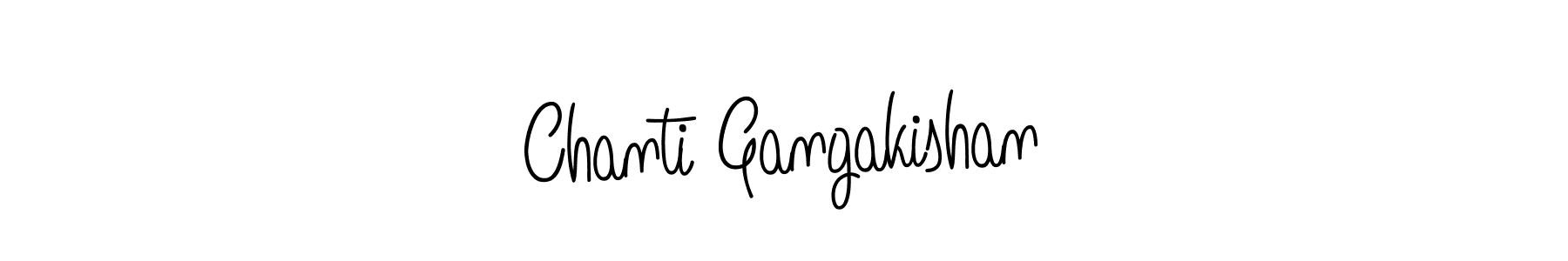 Make a beautiful signature design for name Chanti Gangakishan. With this signature (Angelique-Rose-font-FFP) style, you can create a handwritten signature for free. Chanti Gangakishan signature style 5 images and pictures png