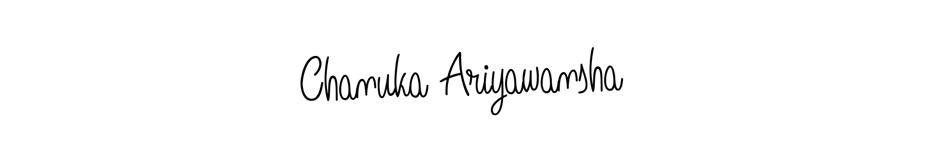 Design your own signature with our free online signature maker. With this signature software, you can create a handwritten (Angelique-Rose-font-FFP) signature for name Chanuka Ariyawansha. Chanuka Ariyawansha signature style 5 images and pictures png