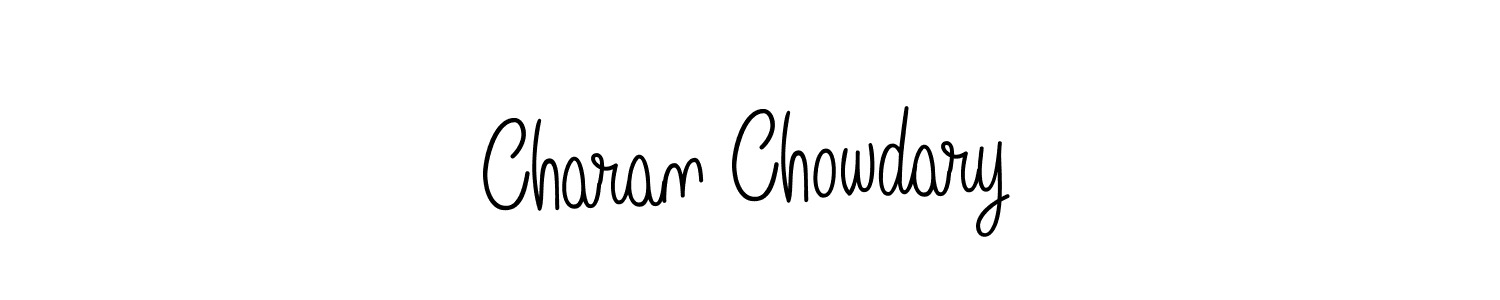 You should practise on your own different ways (Angelique-Rose-font-FFP) to write your name (Charan Chowdary) in signature. don't let someone else do it for you. Charan Chowdary signature style 5 images and pictures png