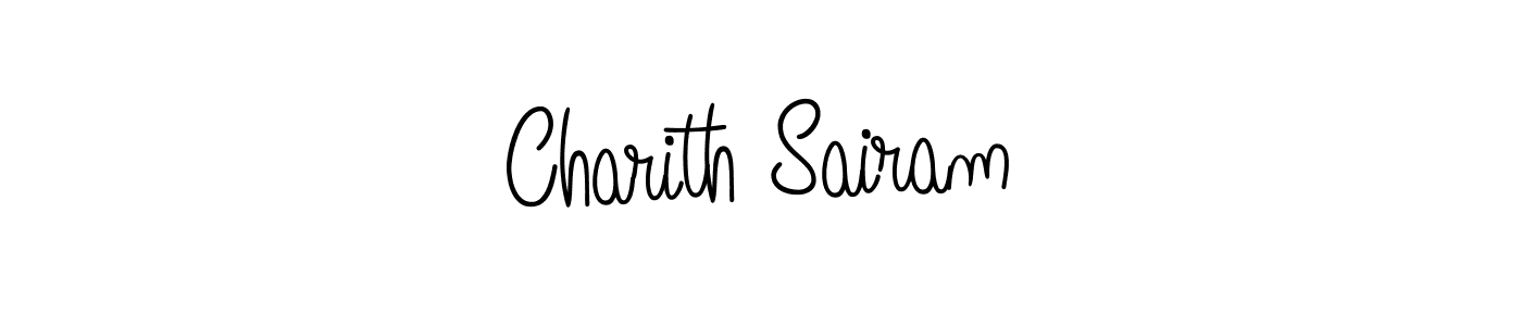 Charith Sairam stylish signature style. Best Handwritten Sign (Angelique-Rose-font-FFP) for my name. Handwritten Signature Collection Ideas for my name Charith Sairam. Charith Sairam signature style 5 images and pictures png