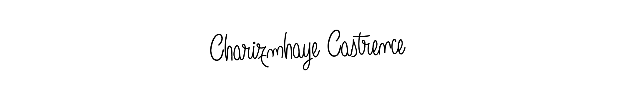 Make a beautiful signature design for name Charizmhaye Castrence. With this signature (Angelique-Rose-font-FFP) style, you can create a handwritten signature for free. Charizmhaye Castrence signature style 5 images and pictures png