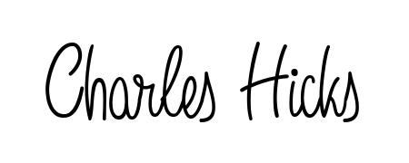 A sleek calligraphic signature for name Charles Hicks utilizing Angelique-Rose-font-FFP styling. Great for adding personal signatures to photos and art. Charles Hicks signature style 5 images and pictures png