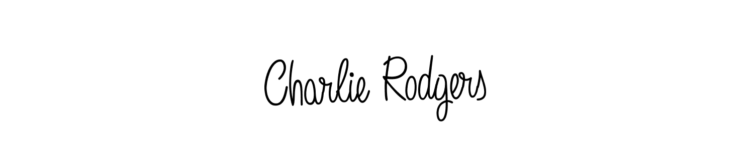 You should practise on your own different ways (Angelique-Rose-font-FFP) to write your name (Charlie Rodgers) in signature. don't let someone else do it for you. Charlie Rodgers signature style 5 images and pictures png