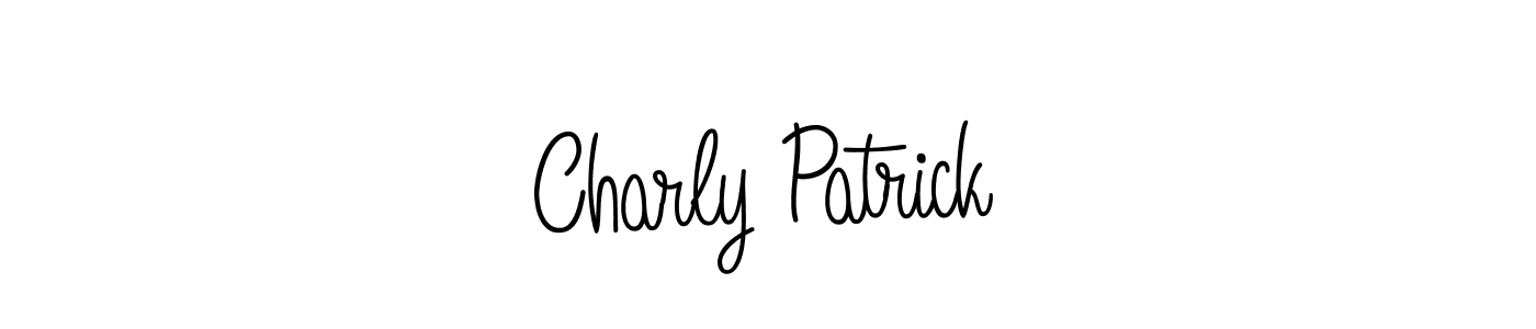 You should practise on your own different ways (Angelique-Rose-font-FFP) to write your name (Charly Patrick) in signature. don't let someone else do it for you. Charly Patrick signature style 5 images and pictures png