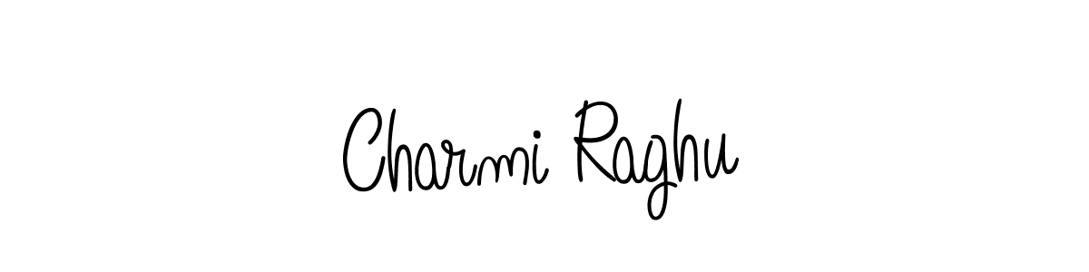 How to make Charmi Raghu name signature. Use Angelique-Rose-font-FFP style for creating short signs online. This is the latest handwritten sign. Charmi Raghu signature style 5 images and pictures png