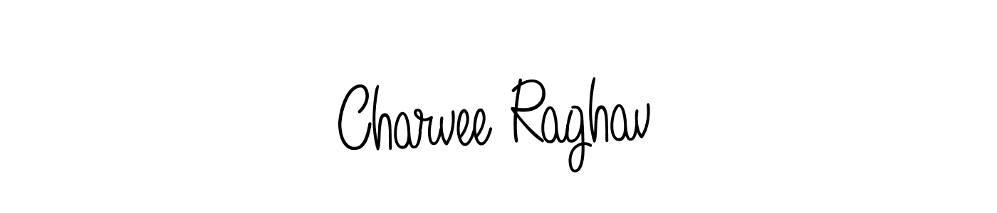 Use a signature maker to create a handwritten signature online. With this signature software, you can design (Angelique-Rose-font-FFP) your own signature for name Charvee Raghav. Charvee Raghav signature style 5 images and pictures png