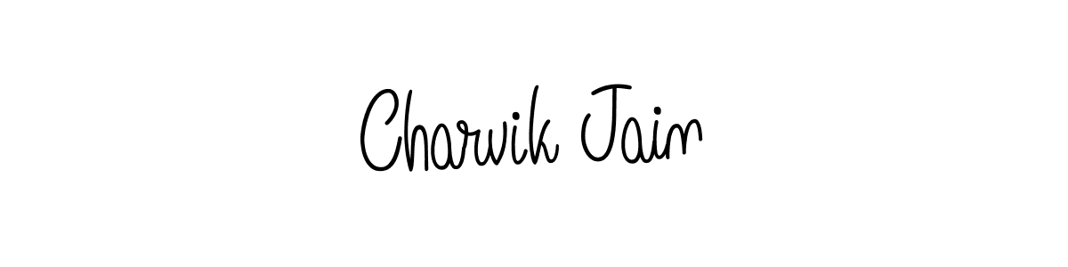 Use a signature maker to create a handwritten signature online. With this signature software, you can design (Angelique-Rose-font-FFP) your own signature for name Charvik Jain. Charvik Jain signature style 5 images and pictures png