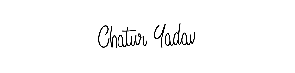 The best way (Angelique-Rose-font-FFP) to make a short signature is to pick only two or three words in your name. The name Chatur Yadav include a total of six letters. For converting this name. Chatur Yadav signature style 5 images and pictures png