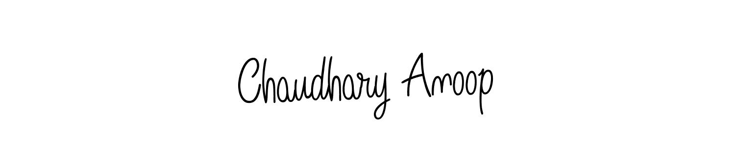 Use a signature maker to create a handwritten signature online. With this signature software, you can design (Angelique-Rose-font-FFP) your own signature for name Chaudhary Anoop. Chaudhary Anoop signature style 5 images and pictures png