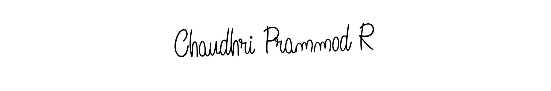 Create a beautiful signature design for name Chaudhri Prammod R. With this signature (Angelique-Rose-font-FFP) fonts, you can make a handwritten signature for free. Chaudhri Prammod R signature style 5 images and pictures png