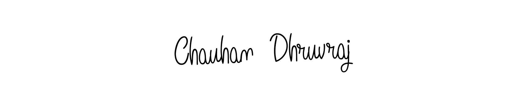 The best way (Angelique-Rose-font-FFP) to make a short signature is to pick only two or three words in your name. The name Chauhan  Dhruvraj include a total of six letters. For converting this name. Chauhan  Dhruvraj signature style 5 images and pictures png