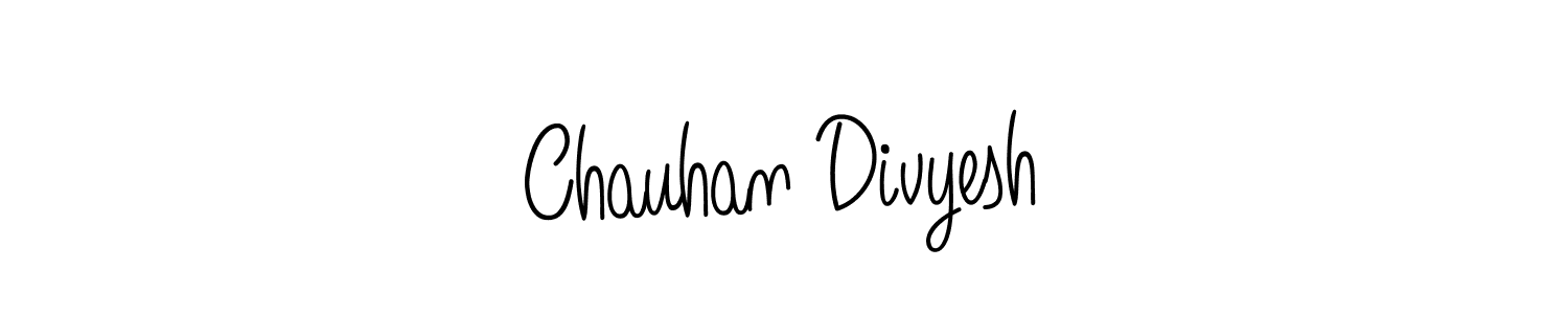 You should practise on your own different ways (Angelique-Rose-font-FFP) to write your name (Chauhan Divyesh) in signature. don't let someone else do it for you. Chauhan Divyesh signature style 5 images and pictures png