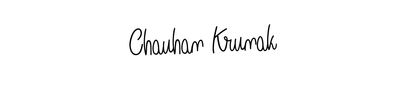 Chauhan Krunak stylish signature style. Best Handwritten Sign (Angelique-Rose-font-FFP) for my name. Handwritten Signature Collection Ideas for my name Chauhan Krunak. Chauhan Krunak signature style 5 images and pictures png