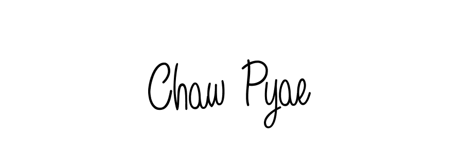 How to make Chaw Pyae name signature. Use Angelique-Rose-font-FFP style for creating short signs online. This is the latest handwritten sign. Chaw Pyae signature style 5 images and pictures png