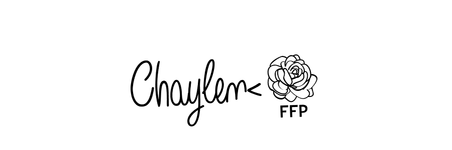 Use a signature maker to create a handwritten signature online. With this signature software, you can design (Angelique-Rose-font-FFP) your own signature for name Chaylen<3. Chaylen<3 signature style 5 images and pictures png