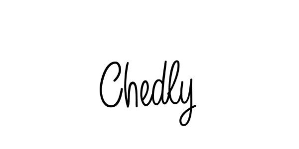 Use a signature maker to create a handwritten signature online. With this signature software, you can design (Angelique-Rose-font-FFP) your own signature for name Chedly. Chedly signature style 5 images and pictures png