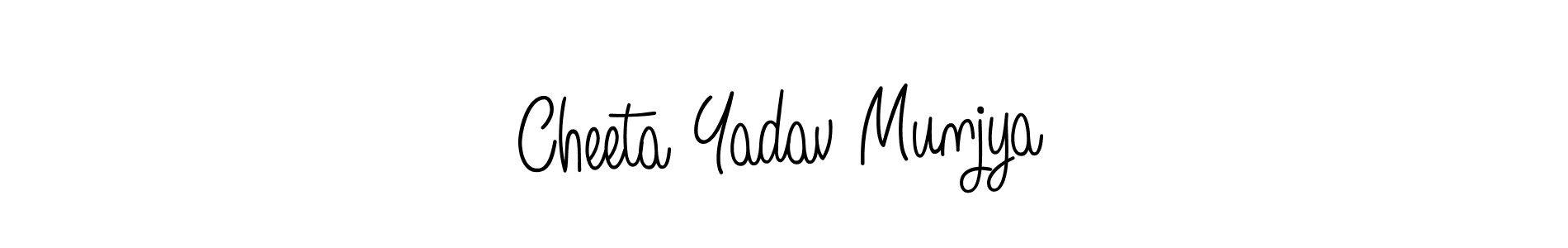 Make a beautiful signature design for name Cheeta Yadav Munjya. With this signature (Angelique-Rose-font-FFP) style, you can create a handwritten signature for free. Cheeta Yadav Munjya signature style 5 images and pictures png