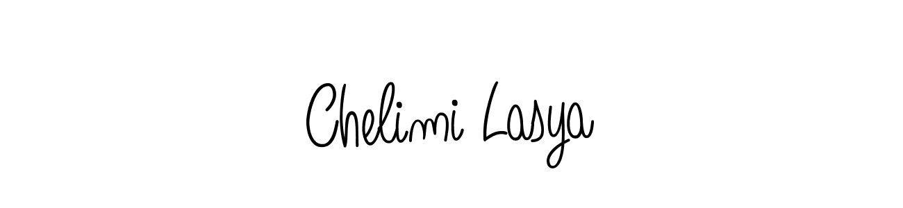 Use a signature maker to create a handwritten signature online. With this signature software, you can design (Angelique-Rose-font-FFP) your own signature for name Chelimi Lasya. Chelimi Lasya signature style 5 images and pictures png