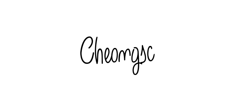 Make a beautiful signature design for name Cheongsc. With this signature (Angelique-Rose-font-FFP) style, you can create a handwritten signature for free. Cheongsc signature style 5 images and pictures png