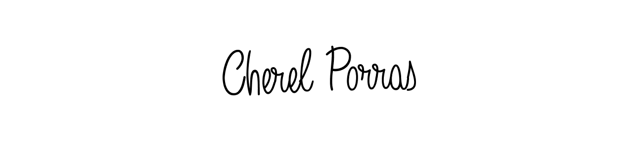 Make a beautiful signature design for name Cherel Porras. With this signature (Angelique-Rose-font-FFP) style, you can create a handwritten signature for free. Cherel Porras signature style 5 images and pictures png
