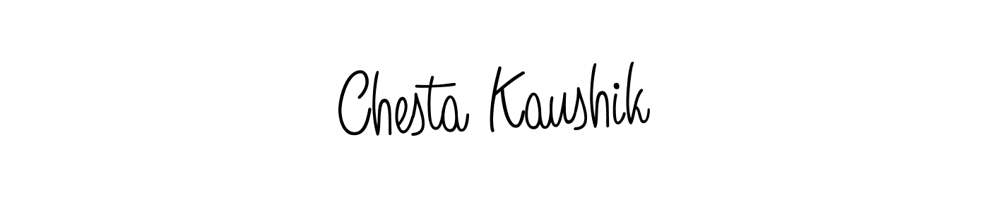 Check out images of Autograph of Chesta Kaushik name. Actor Chesta Kaushik Signature Style. Angelique-Rose-font-FFP is a professional sign style online. Chesta Kaushik signature style 5 images and pictures png