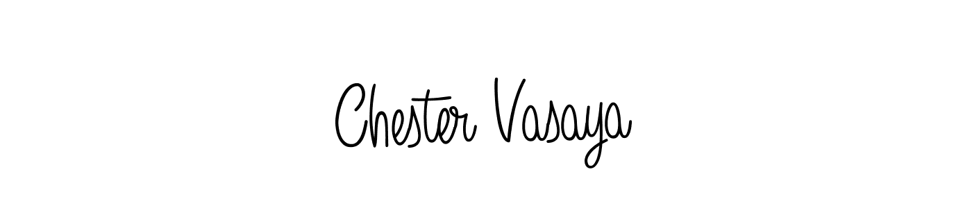 How to make Chester Vasaya name signature. Use Angelique-Rose-font-FFP style for creating short signs online. This is the latest handwritten sign. Chester Vasaya signature style 5 images and pictures png