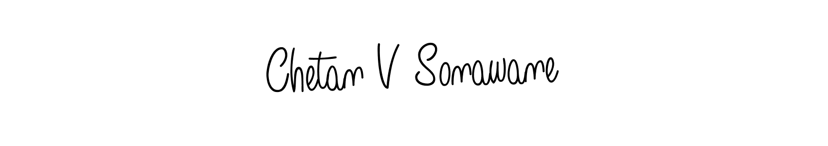 Use a signature maker to create a handwritten signature online. With this signature software, you can design (Angelique-Rose-font-FFP) your own signature for name Chetan V Sonawane. Chetan V Sonawane signature style 5 images and pictures png