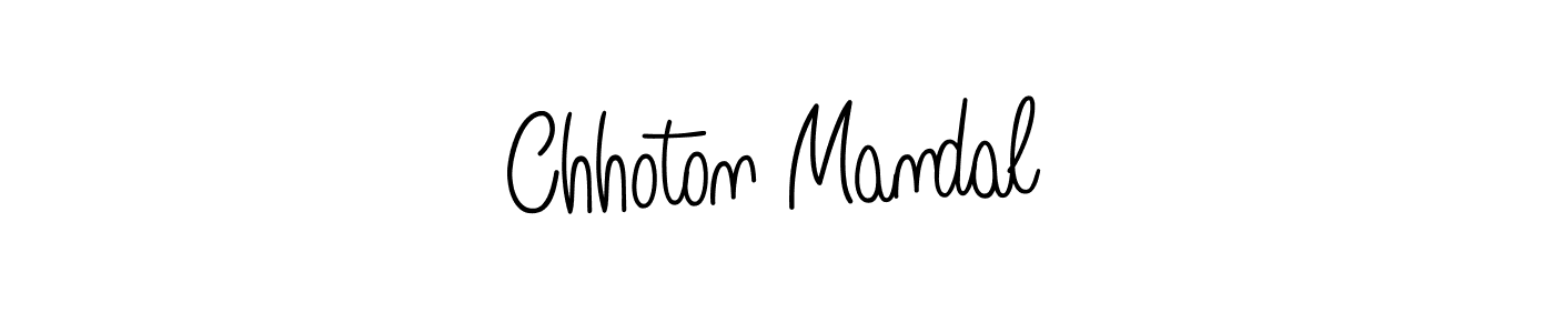 Design your own signature with our free online signature maker. With this signature software, you can create a handwritten (Angelique-Rose-font-FFP) signature for name Chhoton Mandal. Chhoton Mandal signature style 5 images and pictures png