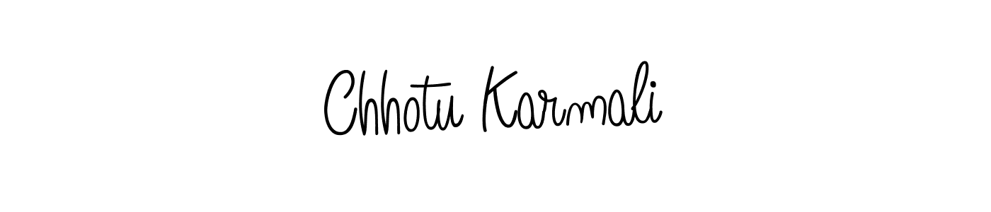 Make a beautiful signature design for name Chhotu Karmali. With this signature (Angelique-Rose-font-FFP) style, you can create a handwritten signature for free. Chhotu Karmali signature style 5 images and pictures png