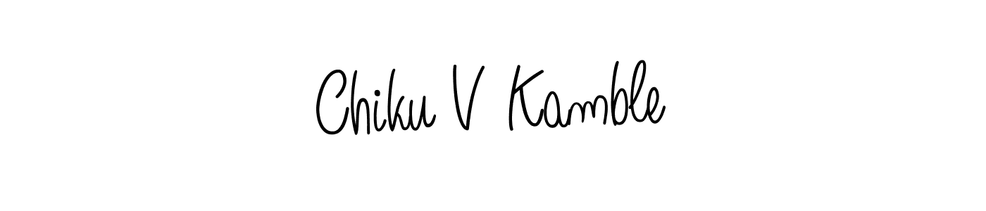 Make a beautiful signature design for name Chiku V Kamble. With this signature (Angelique-Rose-font-FFP) style, you can create a handwritten signature for free. Chiku V Kamble signature style 5 images and pictures png