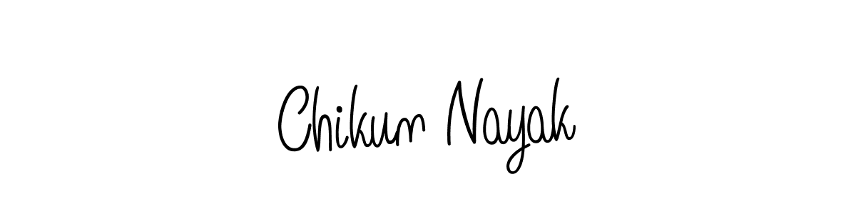 Make a beautiful signature design for name Chikun Nayak. With this signature (Angelique-Rose-font-FFP) style, you can create a handwritten signature for free. Chikun Nayak signature style 5 images and pictures png