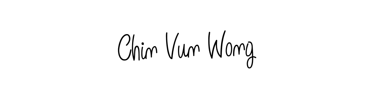You should practise on your own different ways (Angelique-Rose-font-FFP) to write your name (Chin Vun Wong) in signature. don't let someone else do it for you. Chin Vun Wong signature style 5 images and pictures png