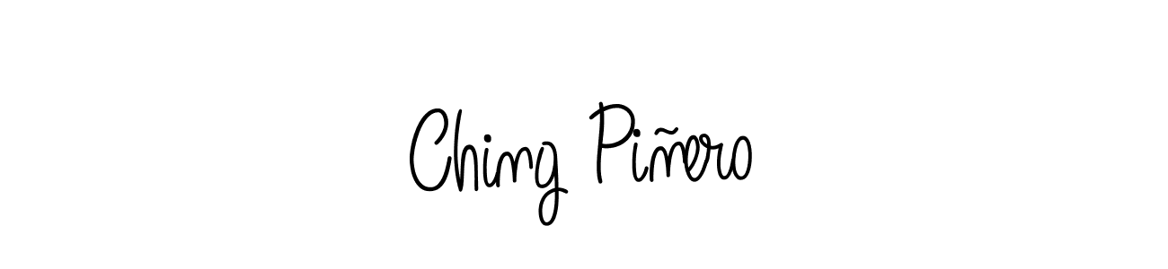 The best way (Angelique-Rose-font-FFP) to make a short signature is to pick only two or three words in your name. The name Ching Piñero include a total of six letters. For converting this name. Ching Piñero signature style 5 images and pictures png