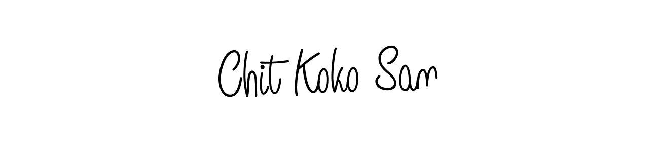 Chit Koko San stylish signature style. Best Handwritten Sign (Angelique-Rose-font-FFP) for my name. Handwritten Signature Collection Ideas for my name Chit Koko San. Chit Koko San signature style 5 images and pictures png