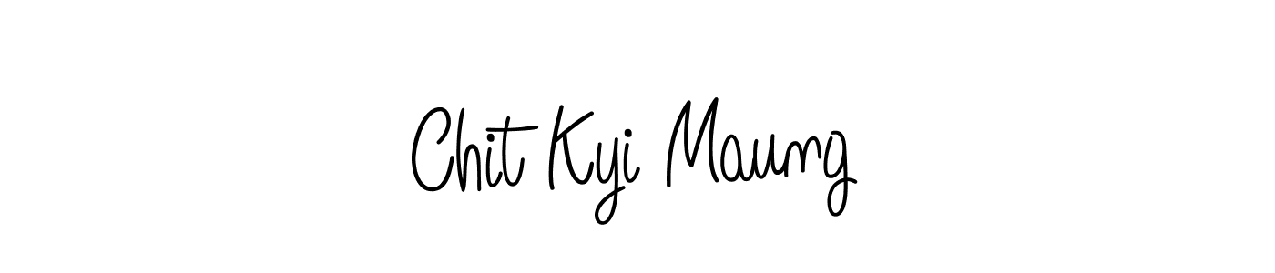 You should practise on your own different ways (Angelique-Rose-font-FFP) to write your name (Chit Kyi Maung) in signature. don't let someone else do it for you. Chit Kyi Maung signature style 5 images and pictures png