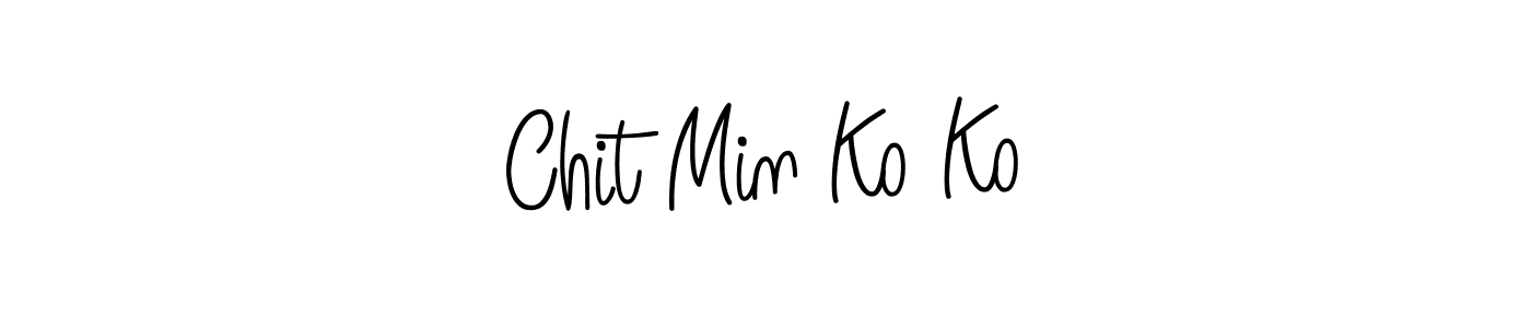 Also we have Chit Min Ko Ko name is the best signature style. Create professional handwritten signature collection using Angelique-Rose-font-FFP autograph style. Chit Min Ko Ko signature style 5 images and pictures png